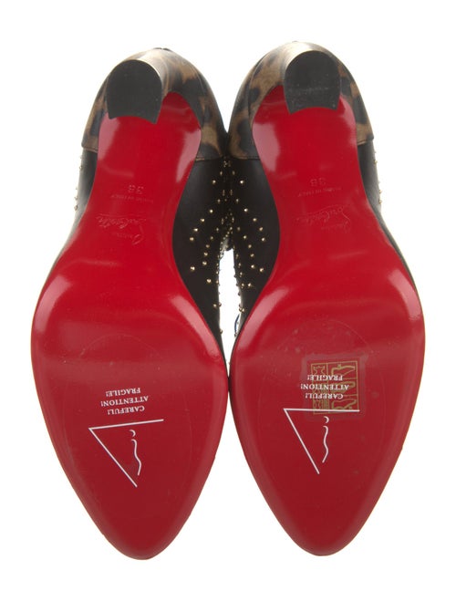 Christian Louboutin Leather Printed Lace-Up Boots