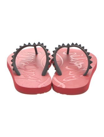 Christian Louboutin Spike Accents Rubber Flip Flops