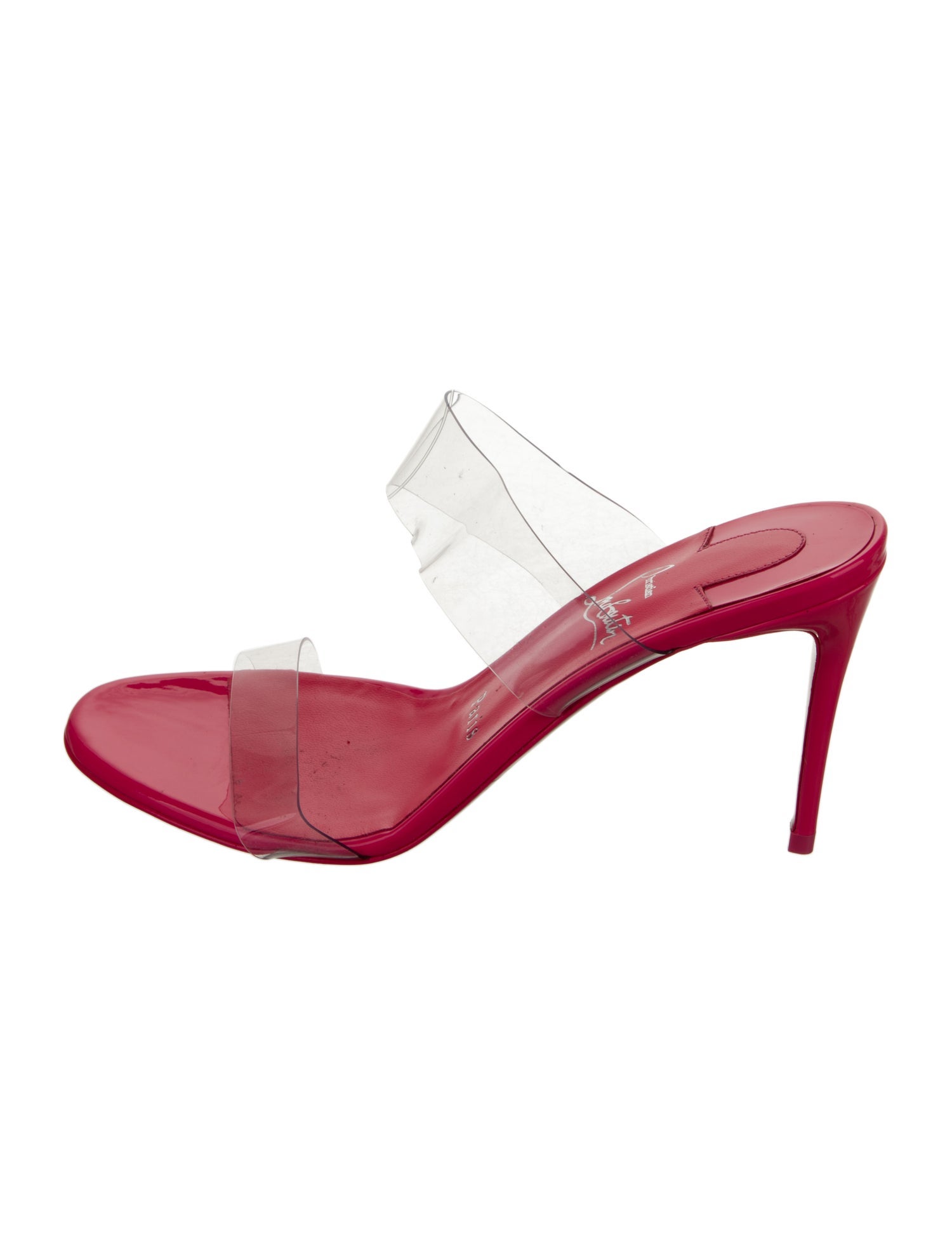 Christian Louboutin Patent Leather Printed Slides