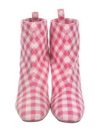 Christian Louboutin Plaid Print Crystal Embellishments Boots