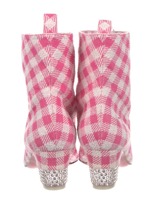 Christian Louboutin Plaid Print Crystal Embellishments Boots