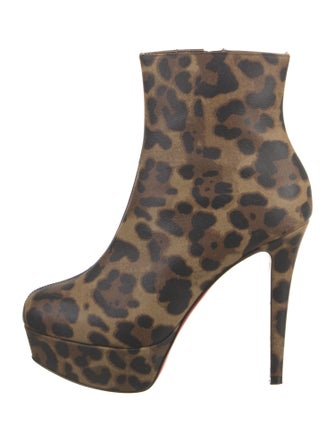 Christian Louboutin Satin Animal Print Boots