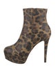 Christian Louboutin Satin Animal Print Boots