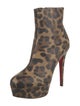 Christian Louboutin Satin Animal Print Boots