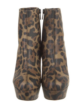 Christian Louboutin Satin Animal Print Boots