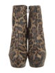 Christian Louboutin Satin Animal Print Boots