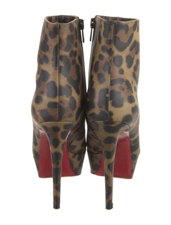 Christian Louboutin Satin Animal Print Boots