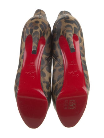 Christian Louboutin Satin Animal Print Boots