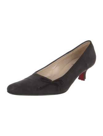 Christian Louboutin Suede Bow Accents Pumps