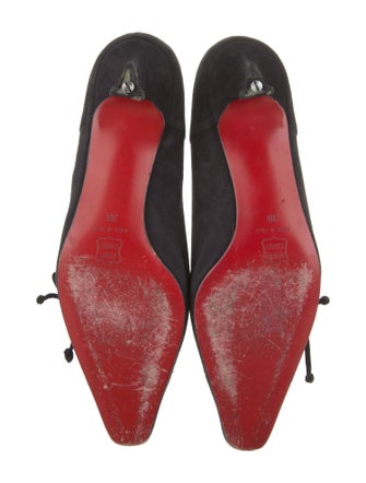 Christian Louboutin Suede Bow Accents Pumps