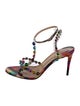 Christian Louboutin PVC Printed T-Strap Sandals
