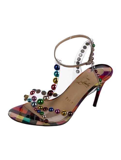 Christian Louboutin PVC Printed T-Strap Sandals