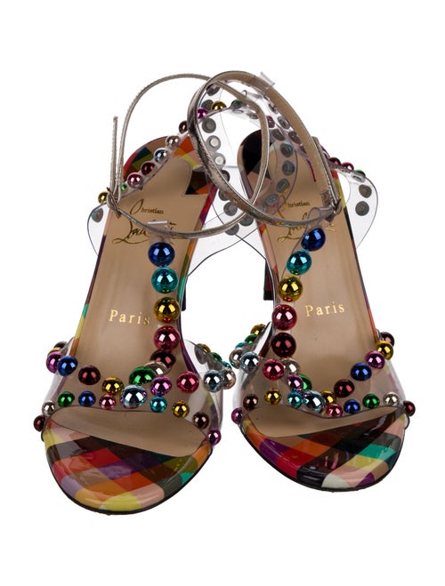 Christian Louboutin PVC Printed T-Strap Sandals