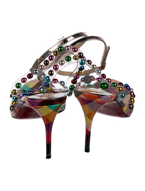 Christian Louboutin PVC Printed T-Strap Sandals