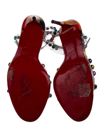 Christian Louboutin PVC Printed T-Strap Sandals