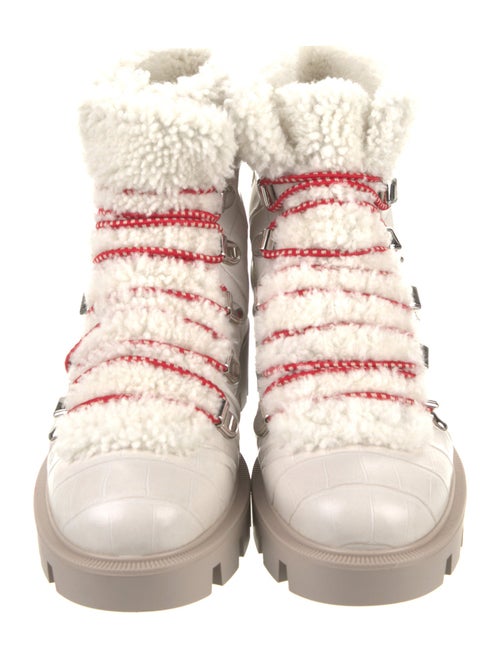 Christian Louboutin Embossed Leather Printed Combat Boots