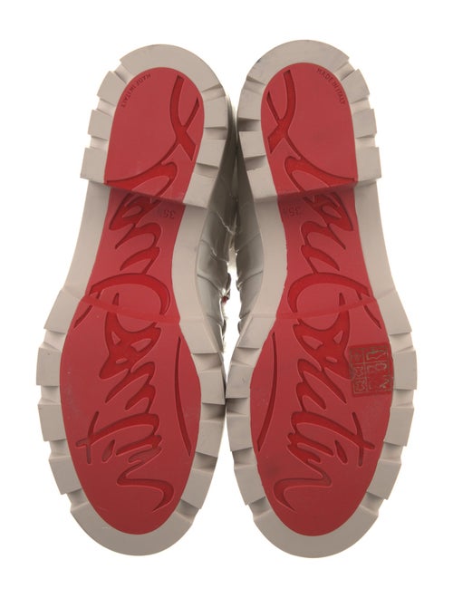 Christian Louboutin Embossed Leather Printed Combat Boots