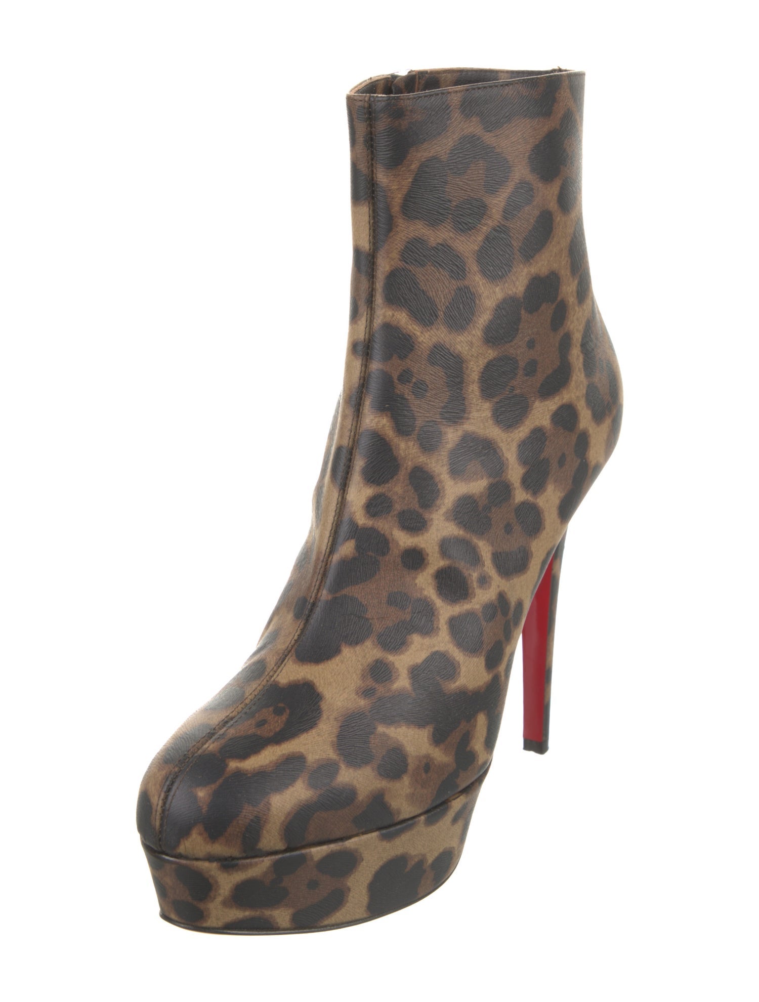 Christian Louboutin Leather Animal Print Boots