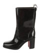Christian Louboutin Rubber Leather Trim Embellishment Rain Boots