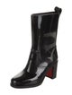 Christian Louboutin Rubber Leather Trim Embellishment Rain Boots