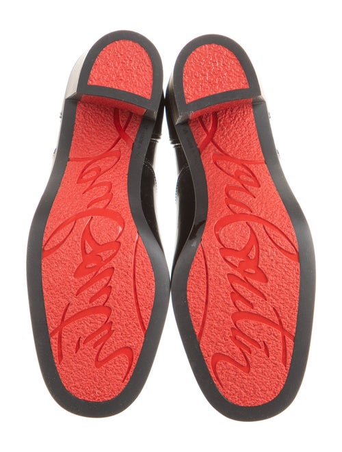 Christian Louboutin Rubber Leather Trim Embellishment Rain Boots