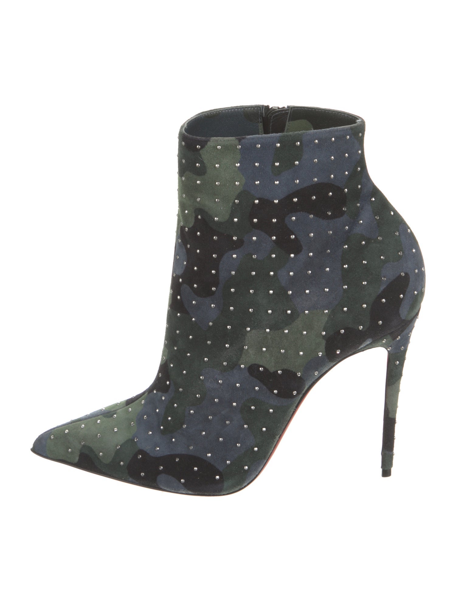 Christian Louboutin Suede Camouflage Print Boots