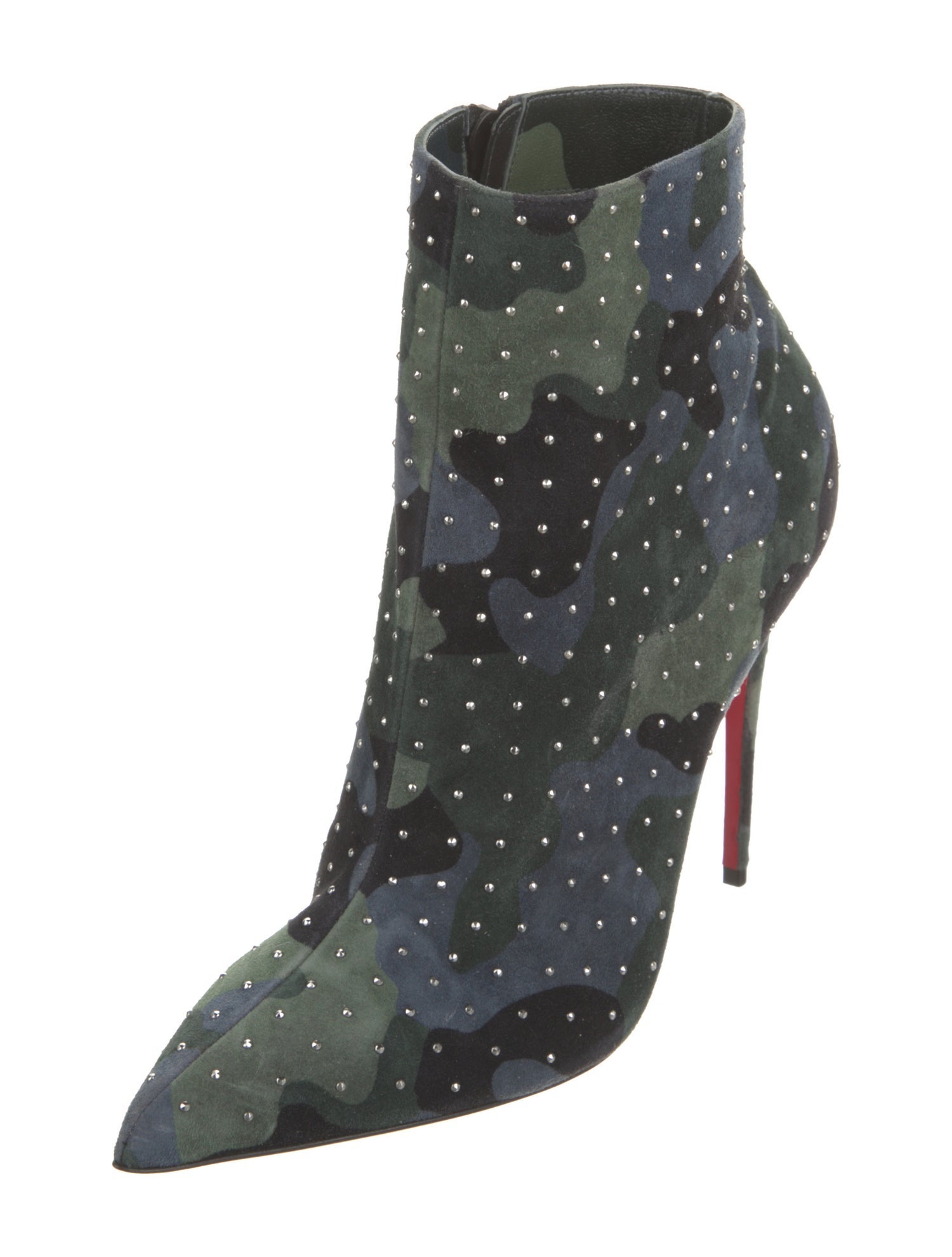 Christian Louboutin Suede Camouflage Print Boots