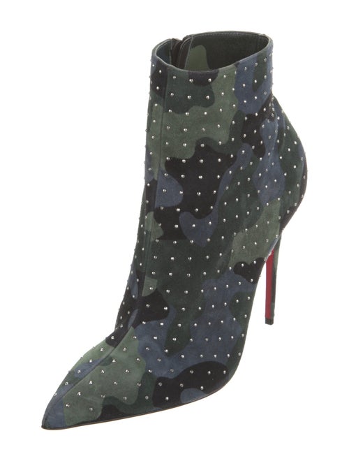 Christian Louboutin Suede Camouflage Print Boots