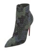 Christian Louboutin Suede Camouflage Print Boots