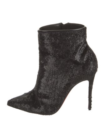 Christian Louboutin Animal Print Leather Trim Embellishment Boots