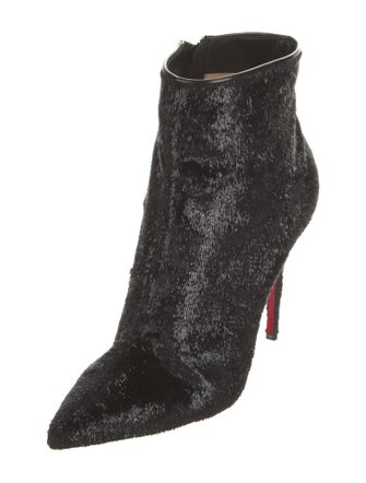 Christian Louboutin Animal Print Leather Trim Embellishment Boots