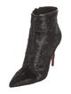 Christian Louboutin Animal Print Leather Trim Embellishment Boots
