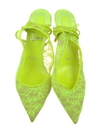 Christian Louboutin Lace Lace Pattern Slingback Pumps