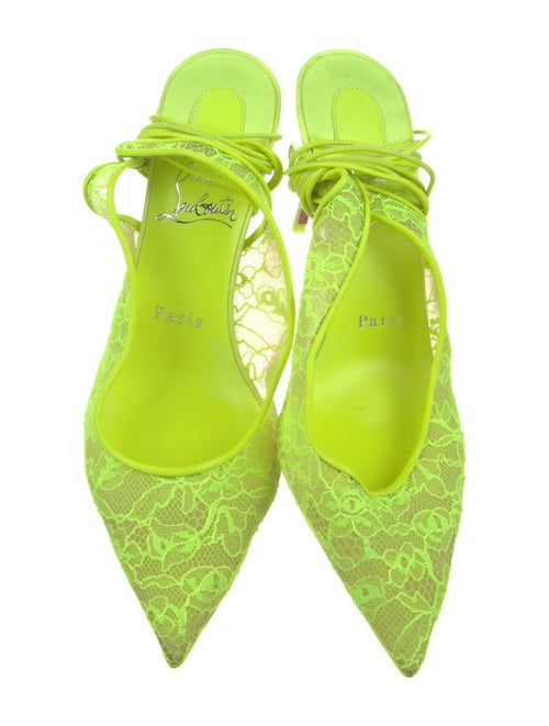 Christian Louboutin Lace Lace Pattern Slingback Pumps