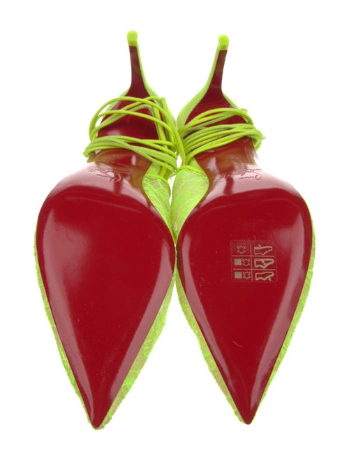 Christian Louboutin Lace Lace Pattern Slingback Pumps