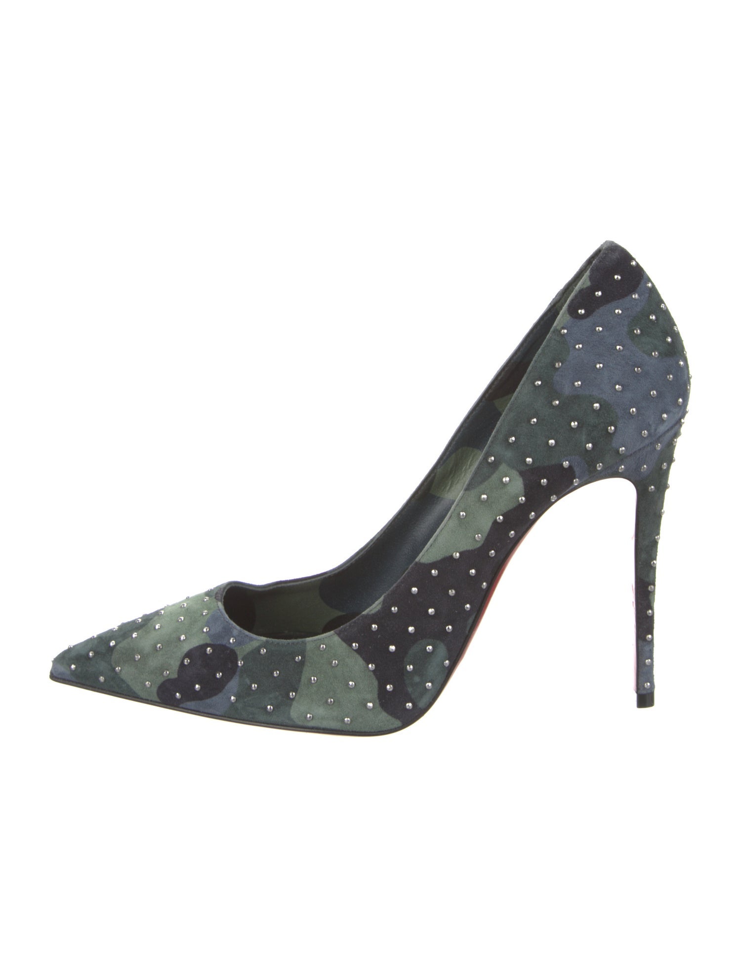 Christian Louboutin Suede Printed Pumps
