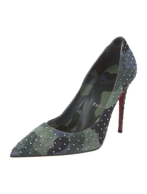 Christian Louboutin Suede Printed Pumps