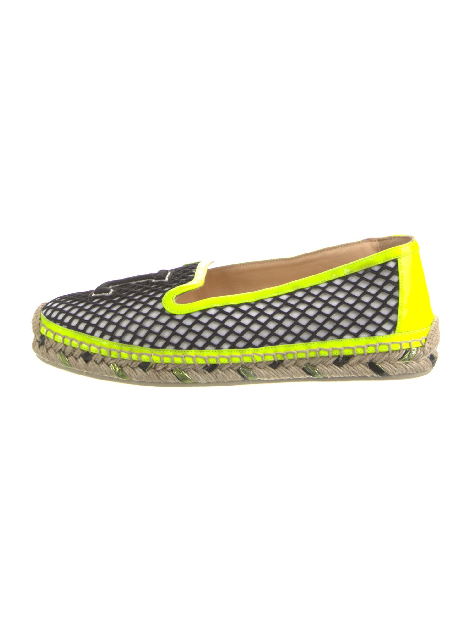 Christian Louboutin Colorblock Pattern Glitter Accents Espadrilles