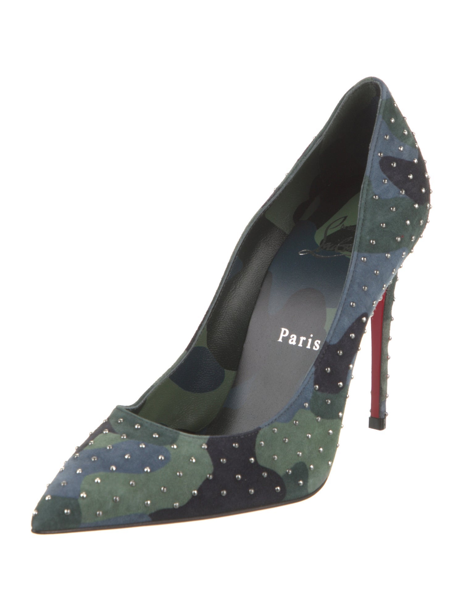 Christian Louboutin Suede Printed Pumps