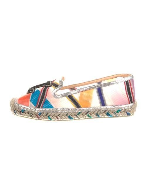 Christian Louboutin Colorblock Pattern Glitter Accents Espadrilles
