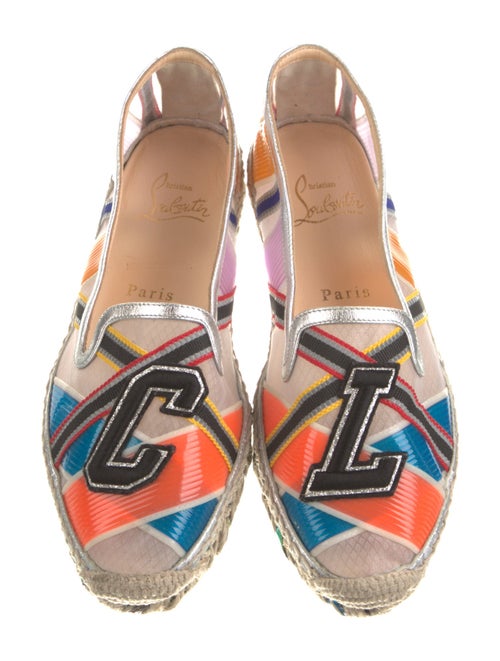 Christian Louboutin Colorblock Pattern Glitter Accents Espadrilles