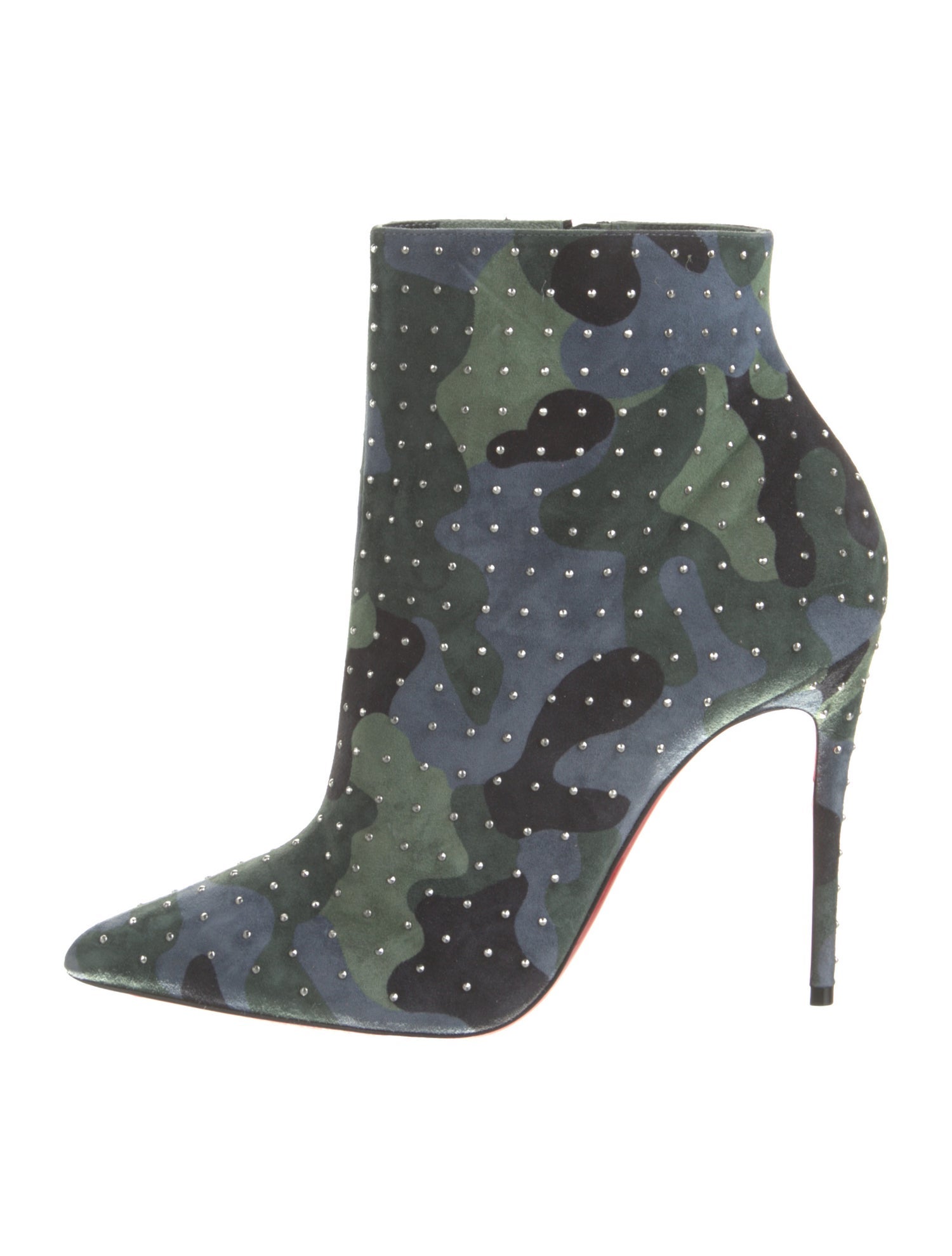 Christian Louboutin Suede Camouflage Print Boots