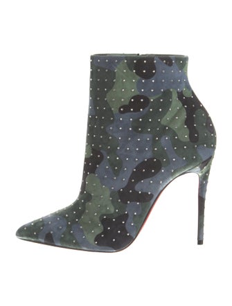 Christian Louboutin Suede Camouflage Print Boots