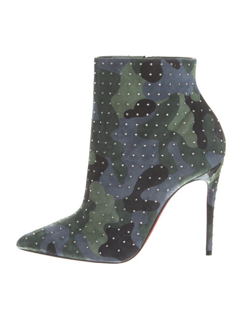 Christian Louboutin Suede Camouflage Print Boots