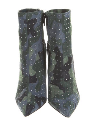 Christian Louboutin Suede Camouflage Print Boots