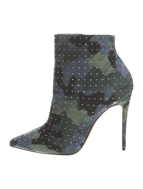 Christian Louboutin Suede Camouflage Print Boots