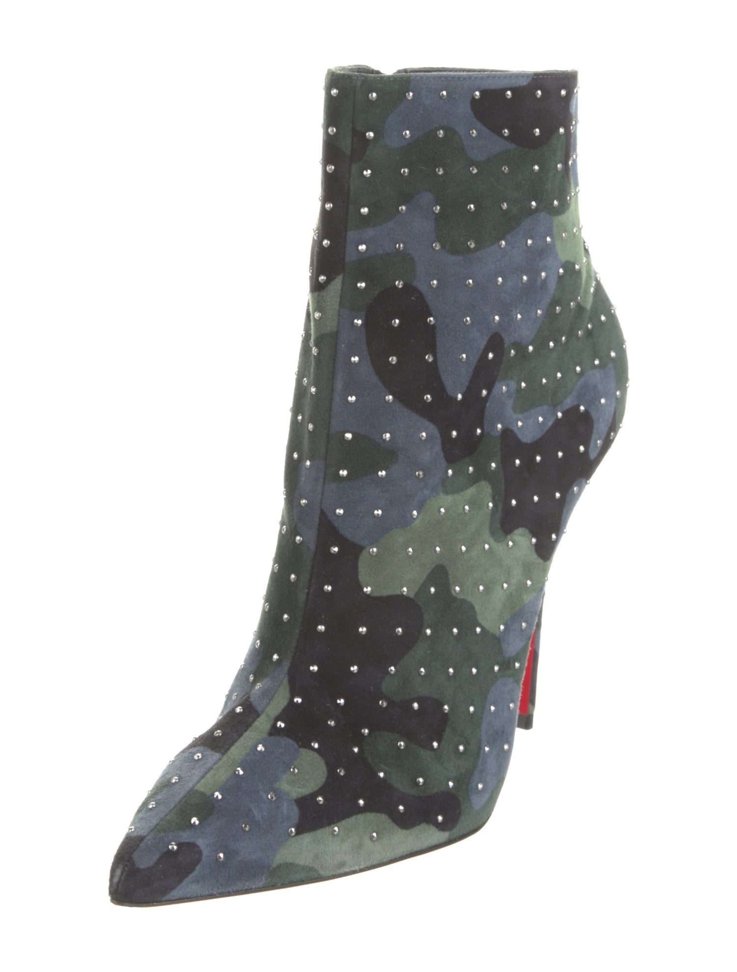 Christian Louboutin Suede Camouflage Print Boots