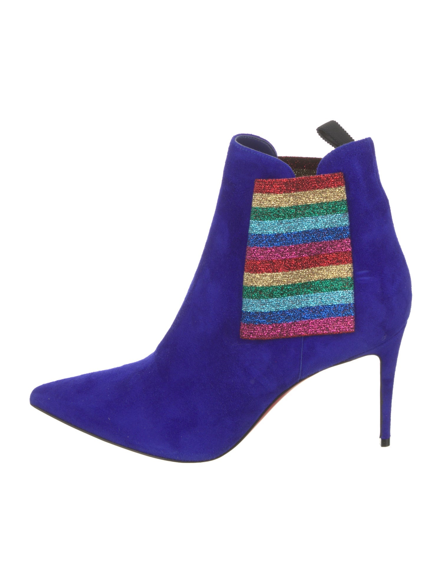 Christian Louboutin Suede Colorblock Pattern Sock Boots