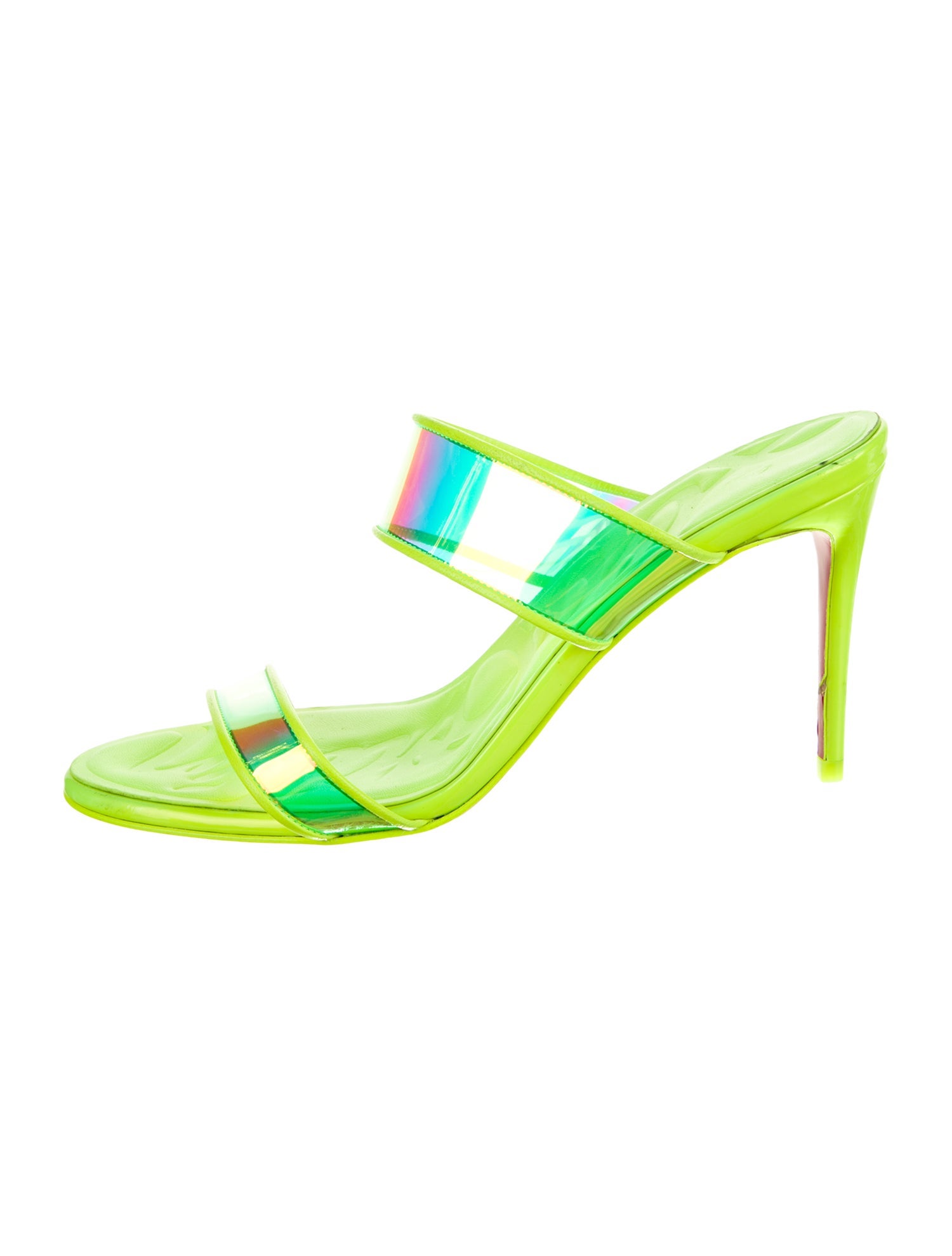 Christian Louboutin PVC Leather Trim Embellishment Slides