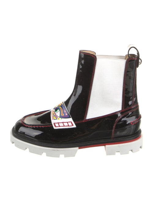 Christian Louboutin Patent Leather Printed Chelsea Boots